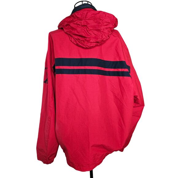NAUTICA Red Blue Hoodie Windbreaker Jacket Coat size Men's Large - Picture 3 of 11
